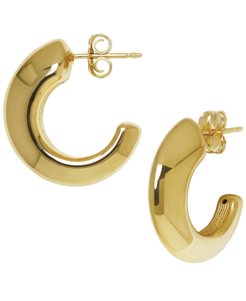 Sculptured Large Ram Horn Hoop Earrings in 14k Yellow Gold
