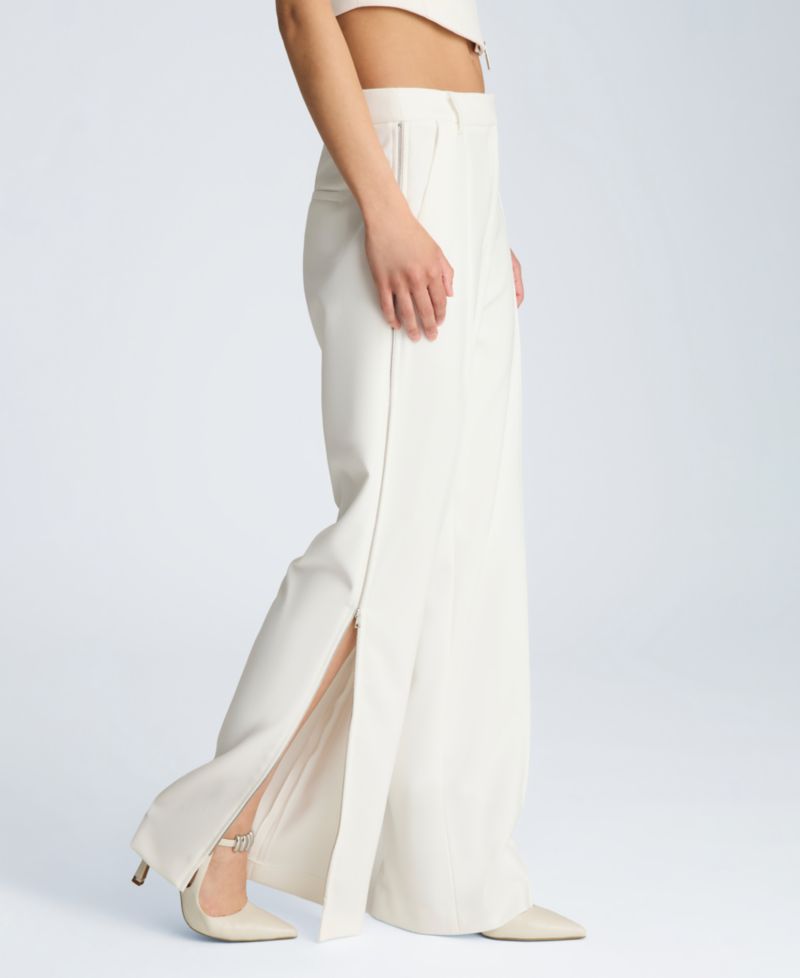 Women's High-Rise Pintuck Zip Sides Pants