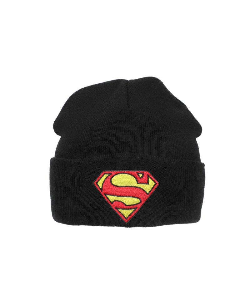 Men's Superman Logo Embroidery Acrylic Knit Cuff Beanie