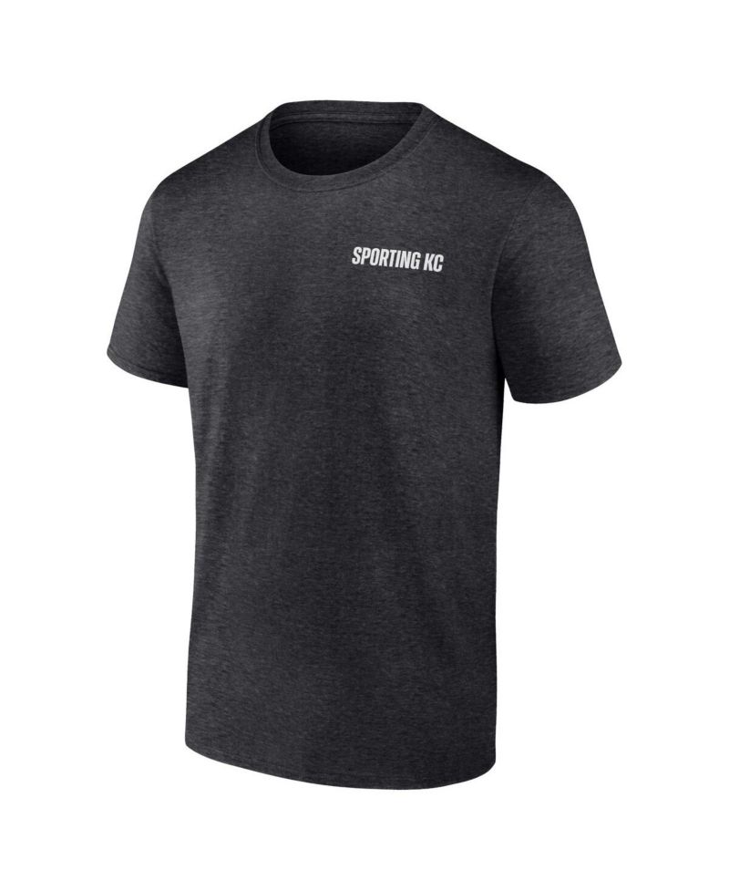 Men's Heather Charcoal Sporting Kansas City Iconic Blocked-Out T-Shirt