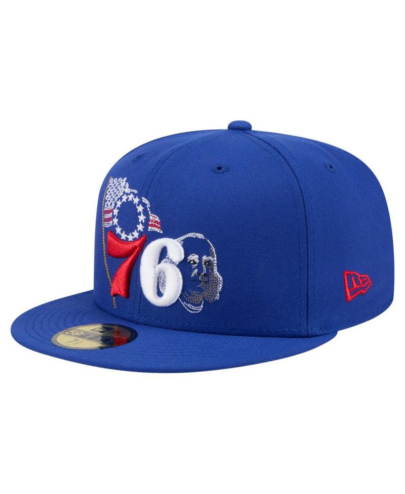 Men's Royal Philadelphia 76ers State Stitch 59FIFTY Fitted Hat