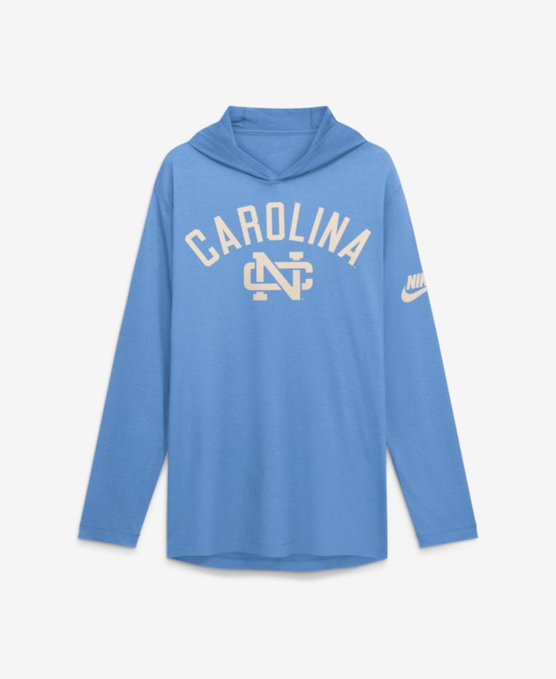 Men's Carolina Blue North Carolina Tar Heels Legacy Arch Tri-Blend Long Sleeve Hooded T-Shirt