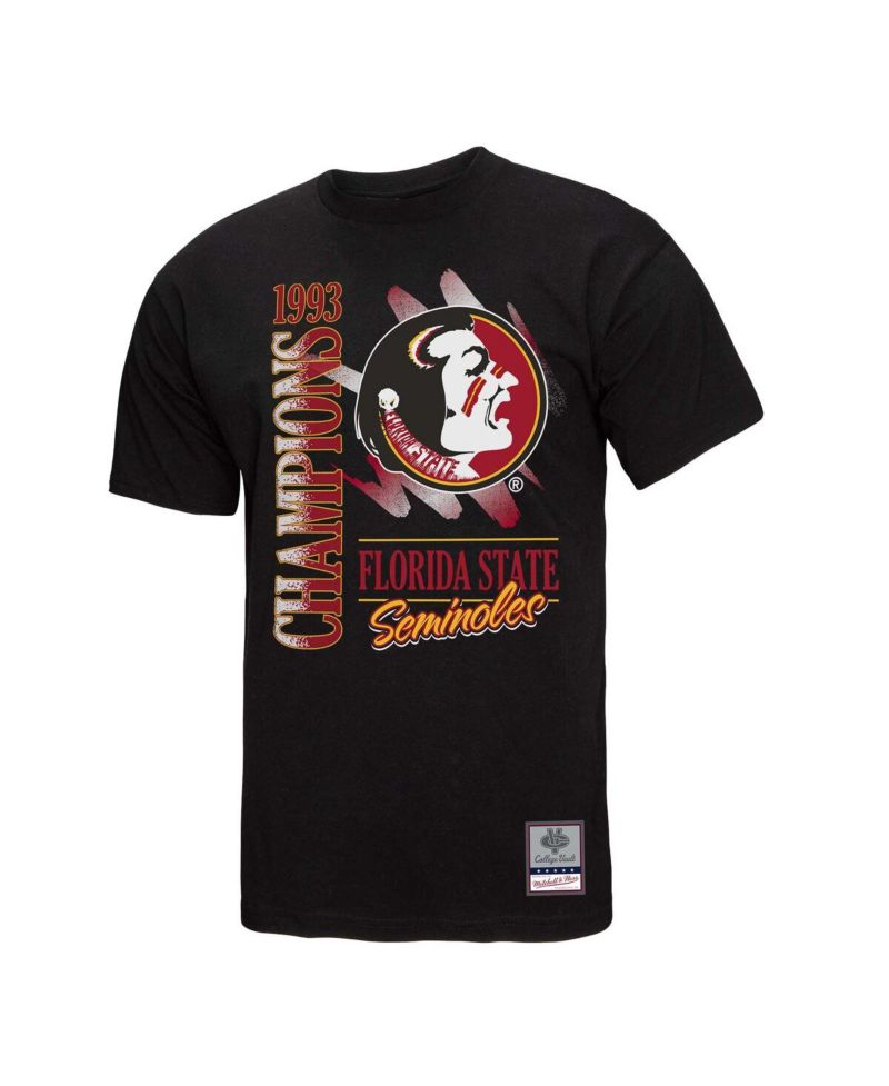 Men's Black Florida State Seminoles Retro Brush Mineral Wash T-Shirt