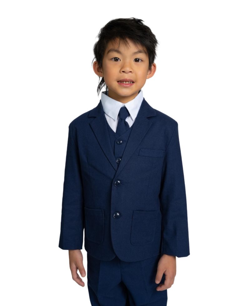 Toddler Boys Joey Safari Linen 5-Piece Shirt, Tie, Jacket, Vest and Pants Suit Set