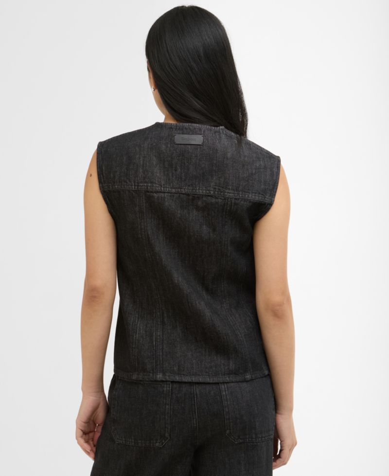 Women's Sleeveless Crewneck Myra Denim Shirt
