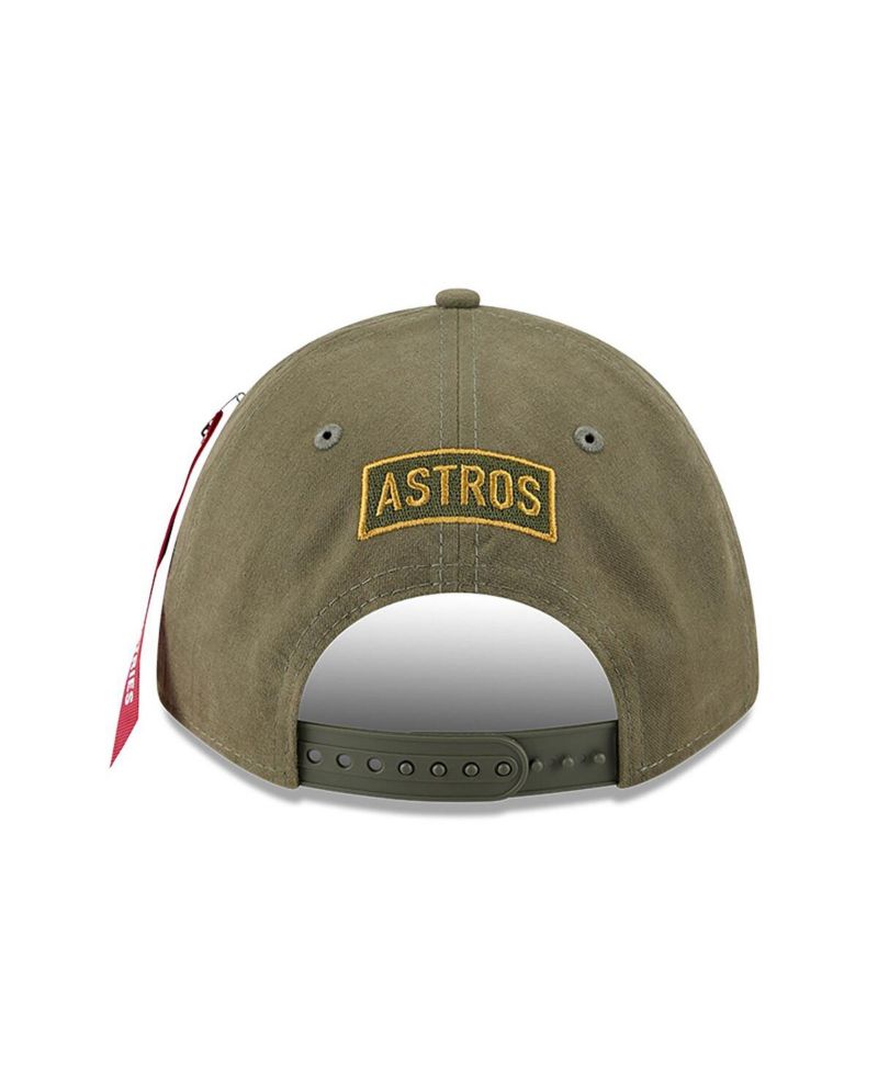 Men's Olive Houston Astros A-Frame 9FORTY Adjustable Hat
