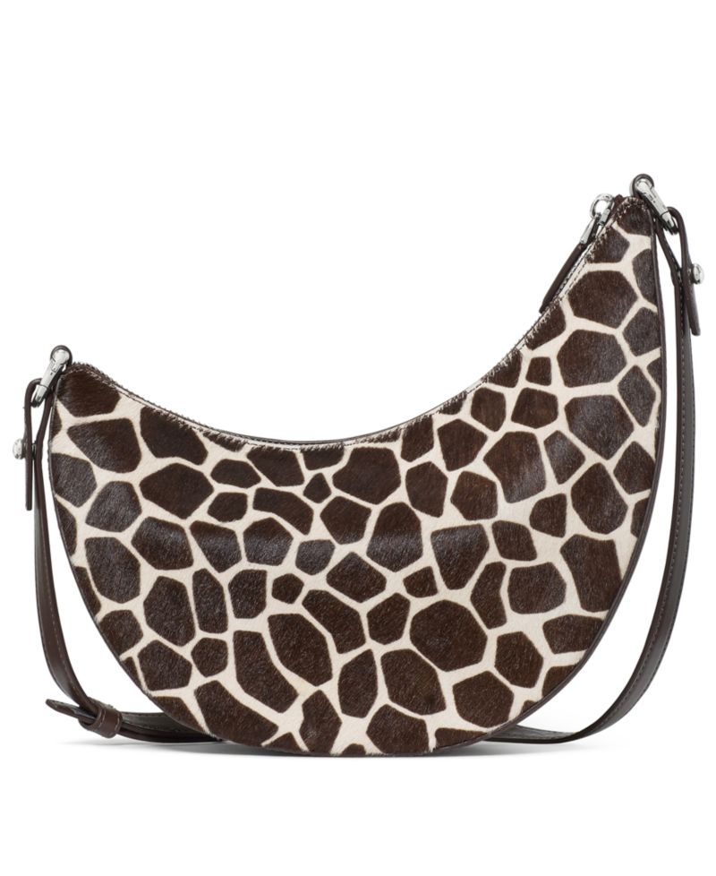 Duo Small Giraffe Print Calf Hair Crossbody Bag