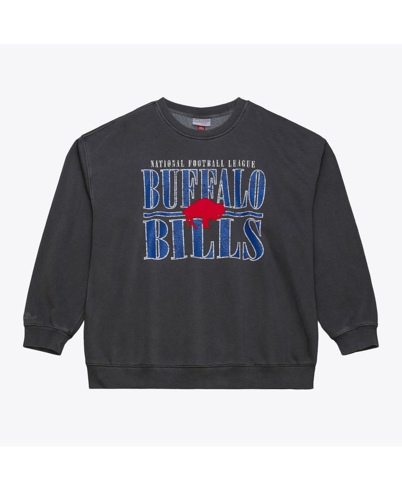 Men's Black Buffalo Bills Downtown Crew Logo Sweatshirt