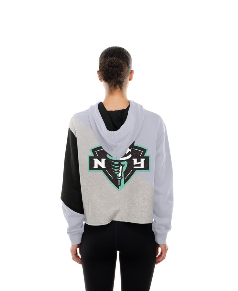 Women's New York Liberty Color Block Cropped Boxy Hoodie