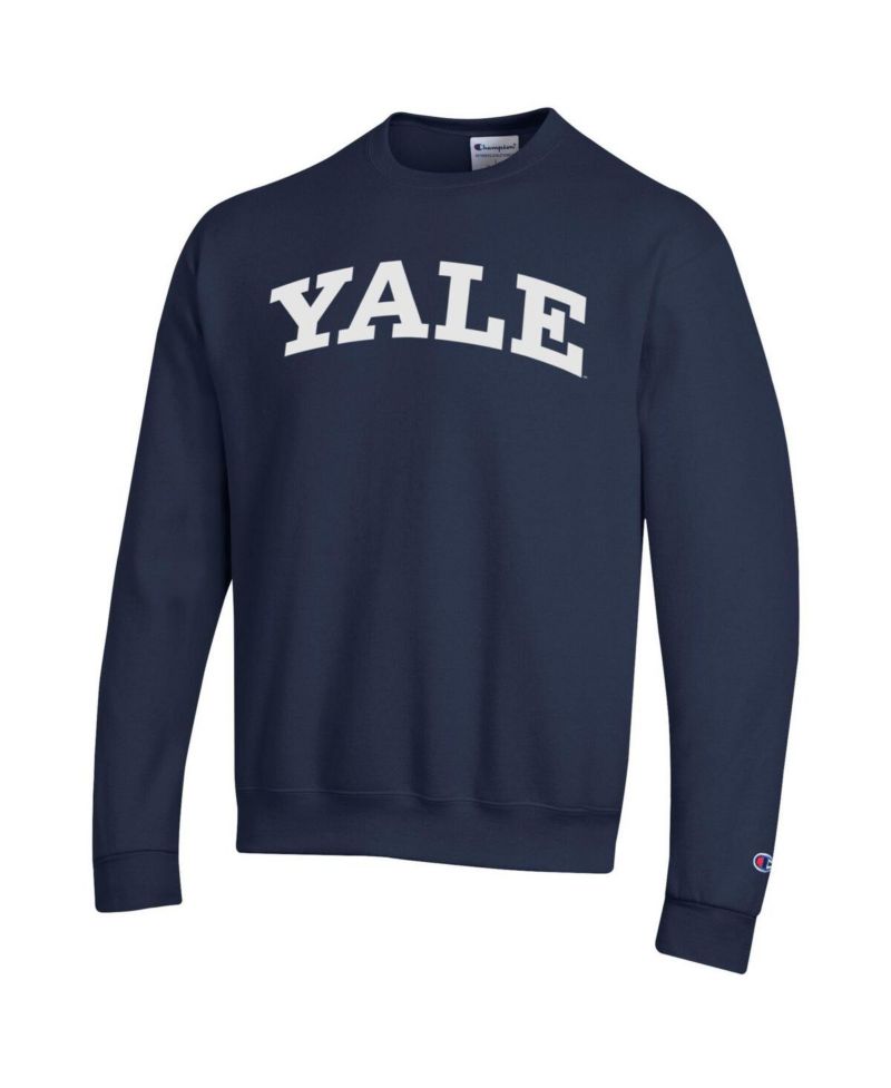 Men's Navy Yale Bulldogs Basic Arch Fleece Pullover Sweatshirt