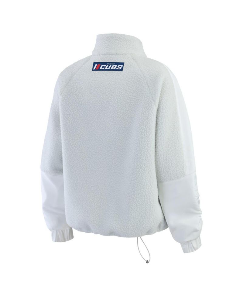 Women's Gray Chicago Cubs Polar Fleece Quarter-Zip Jacket