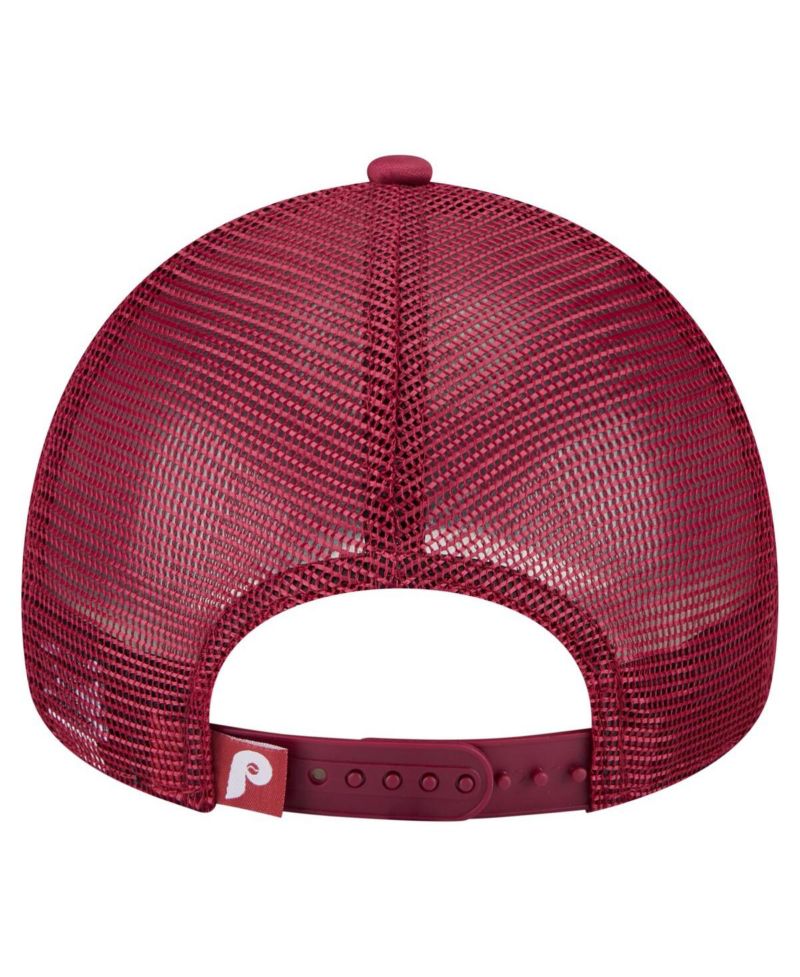 Men's Red Philadelphia Phillies Distressed 9FORTY A-Frame Adjustable Trucker Hat