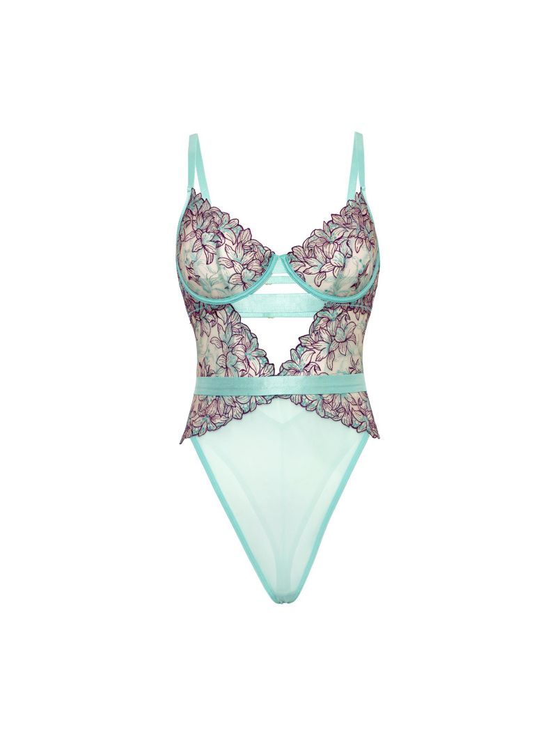 Plus Size Curvy Adaline Embroidered Mesh Teddy