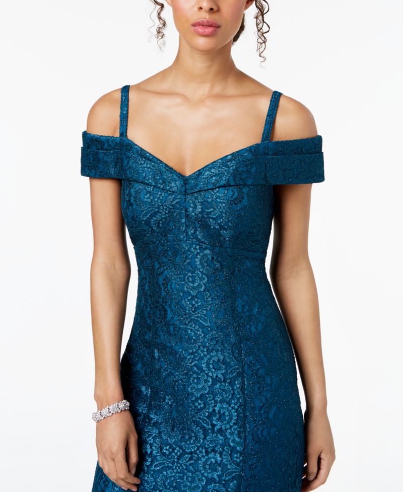 Off-The-Shoulder Lace Gown