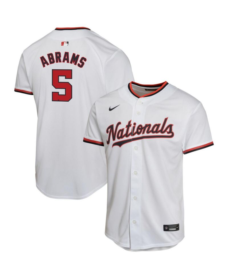Big Boys and Girls CJ Abrams White Washington Nationals Home Game Player Jersey