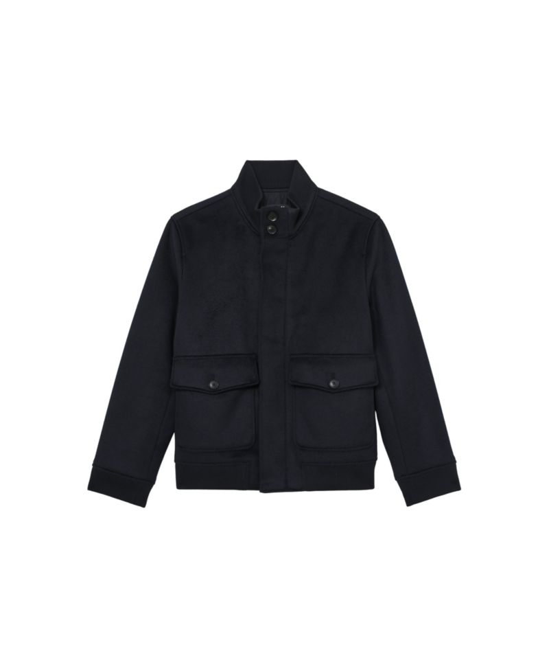 Men's Hadley Wool-Blend Funnel-Neck Bomber Jacket