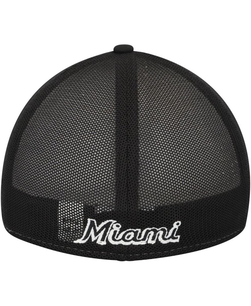 Men's Black/White Miami Marlins 2023 On-Field Batting Practice 39THIRTY Flex Hat