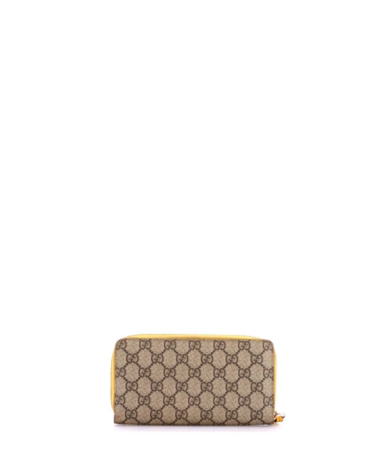 Zip Around Wallet GG Coated Canvas with Applique