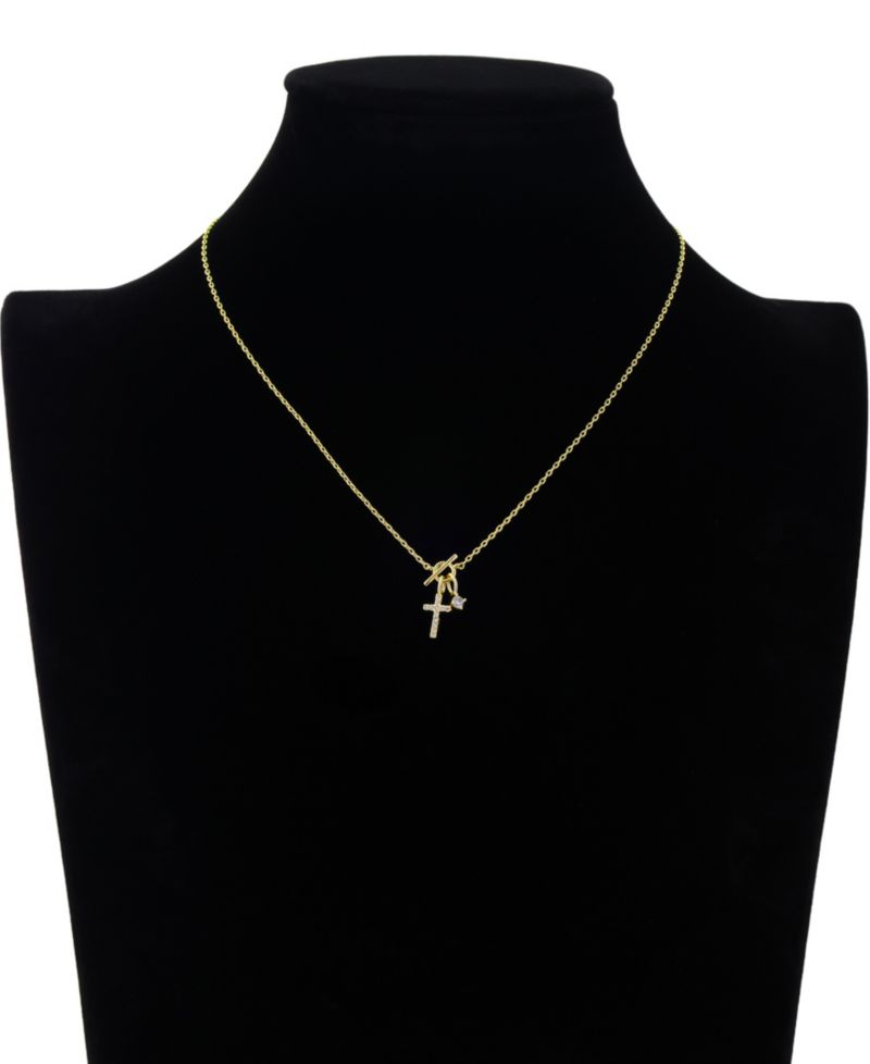 Cubic Zirconia Cross Round Cubic Zirconia Necklace