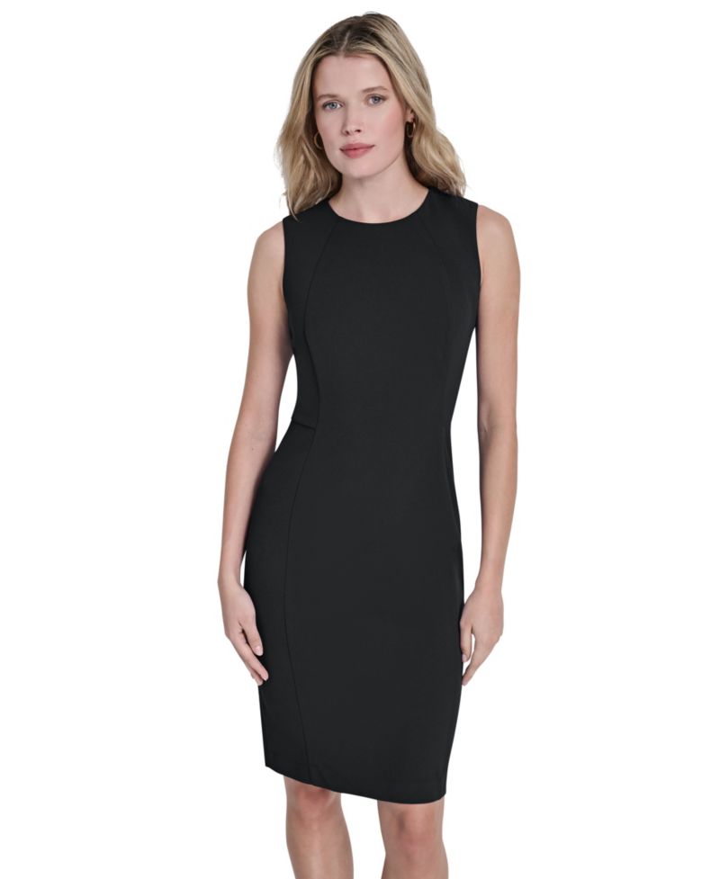 Women's Sleeveless Jewel Neck Knee-Length Dress