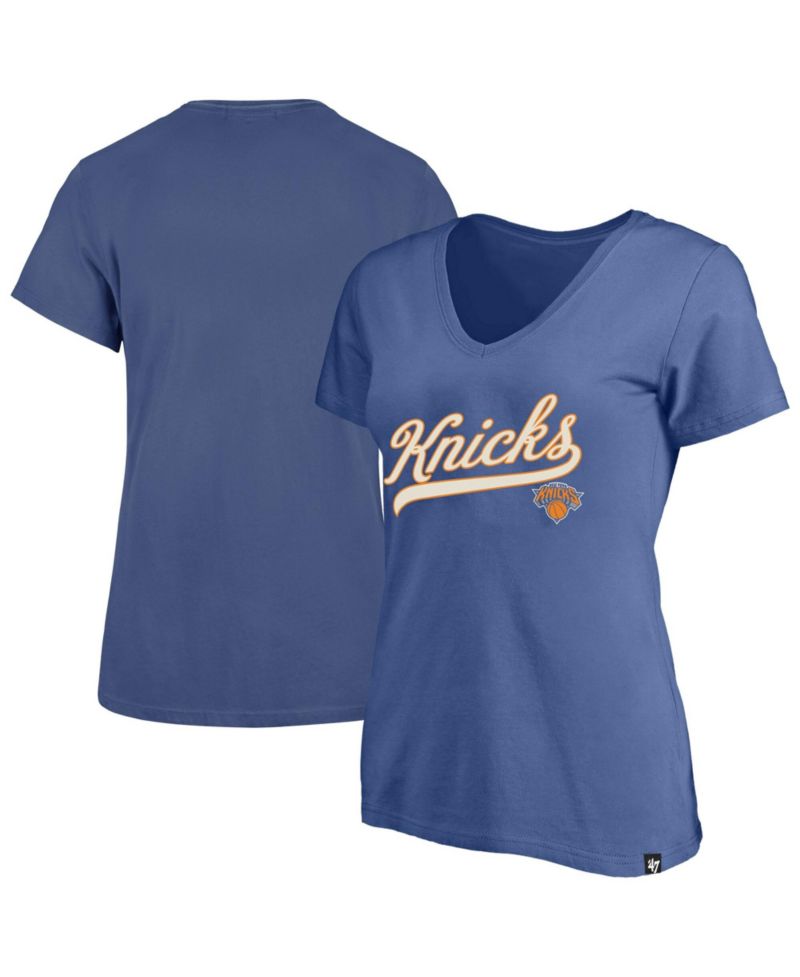 Women's Blue New York Knicks Plus Size Sweep V-Neck T-Shirt