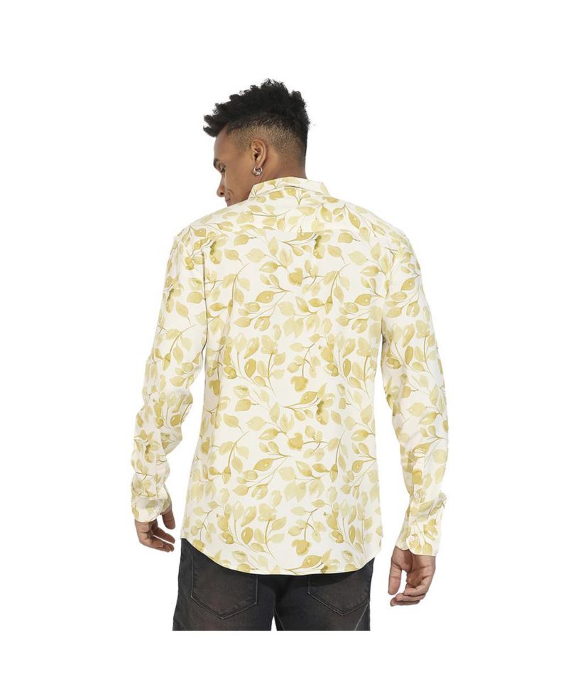Men's Artistic Foliage Print Shirt