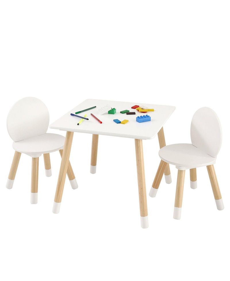 Kids Table and 2 Chairs Set for Art Craft Reading and Learning Activities