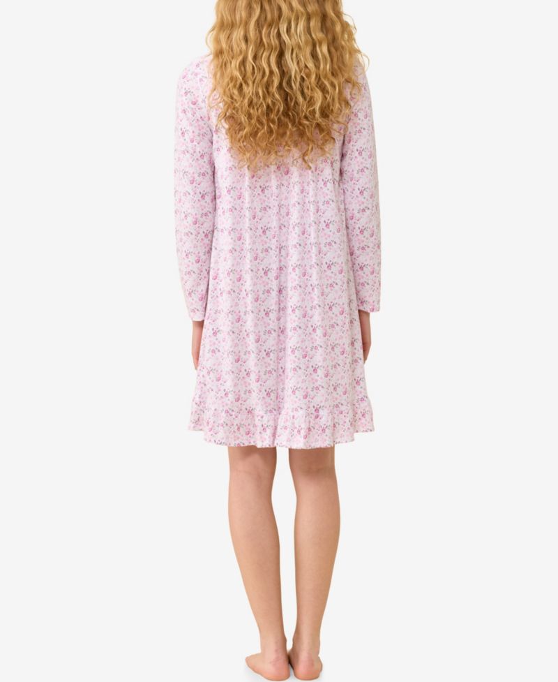 Women's Long-Sleeve Floral-Print Short Nightgown