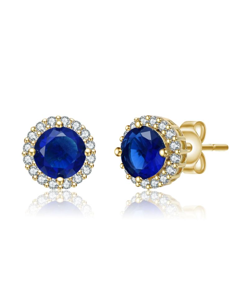 Elegant Dazzling 10MM Round Cubic Zirconia Halo Stud Earrings