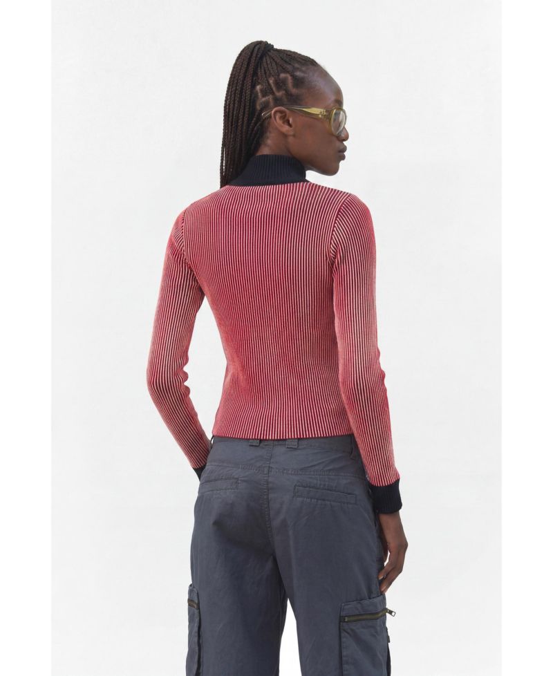 Women's Full-Zip Iridescent-Knit Cropped Sweater