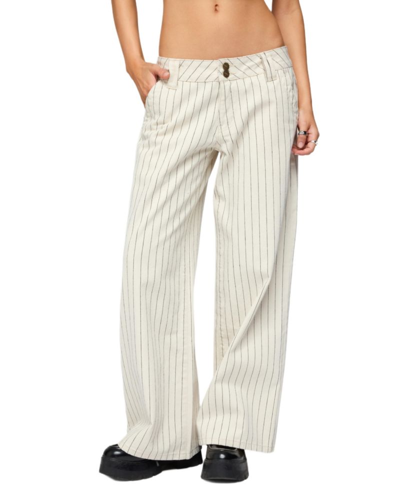 Women's Cory Striped Low Rise Baggy Jeans