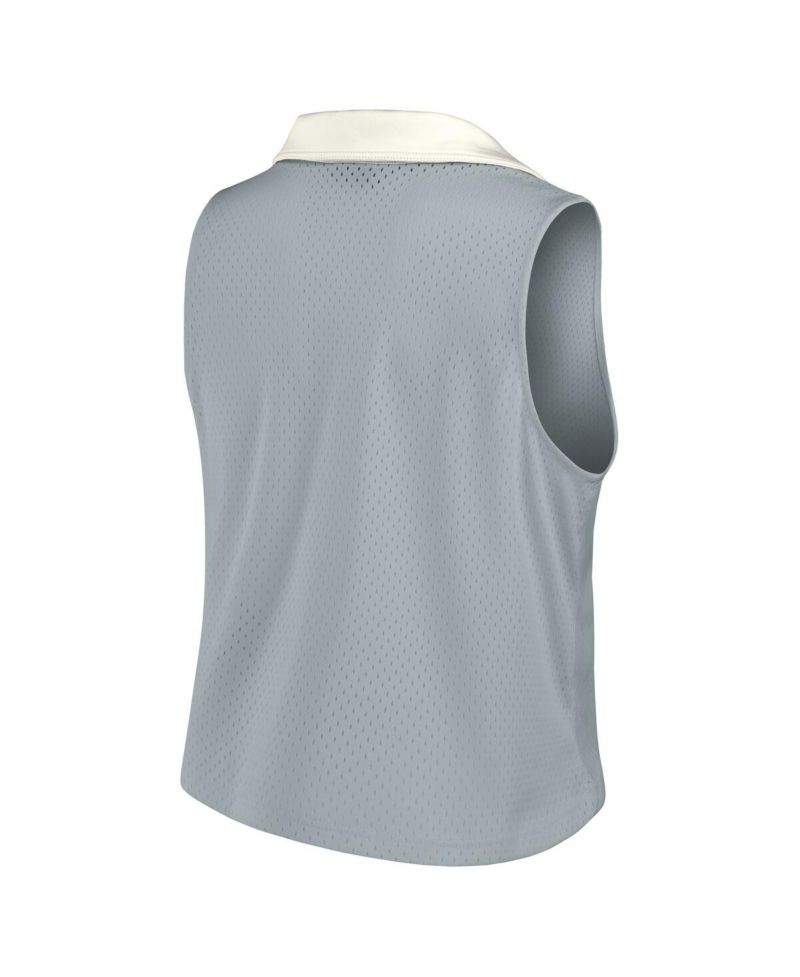Women's Gray Philadelphia Eagles Studio Wellness V-Neck Tank Top