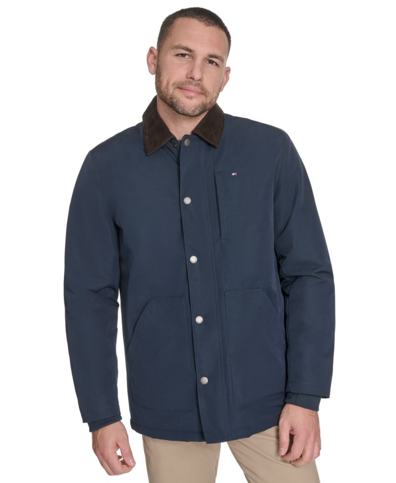 Men's Highland Barn Coat with Corduroy Collar