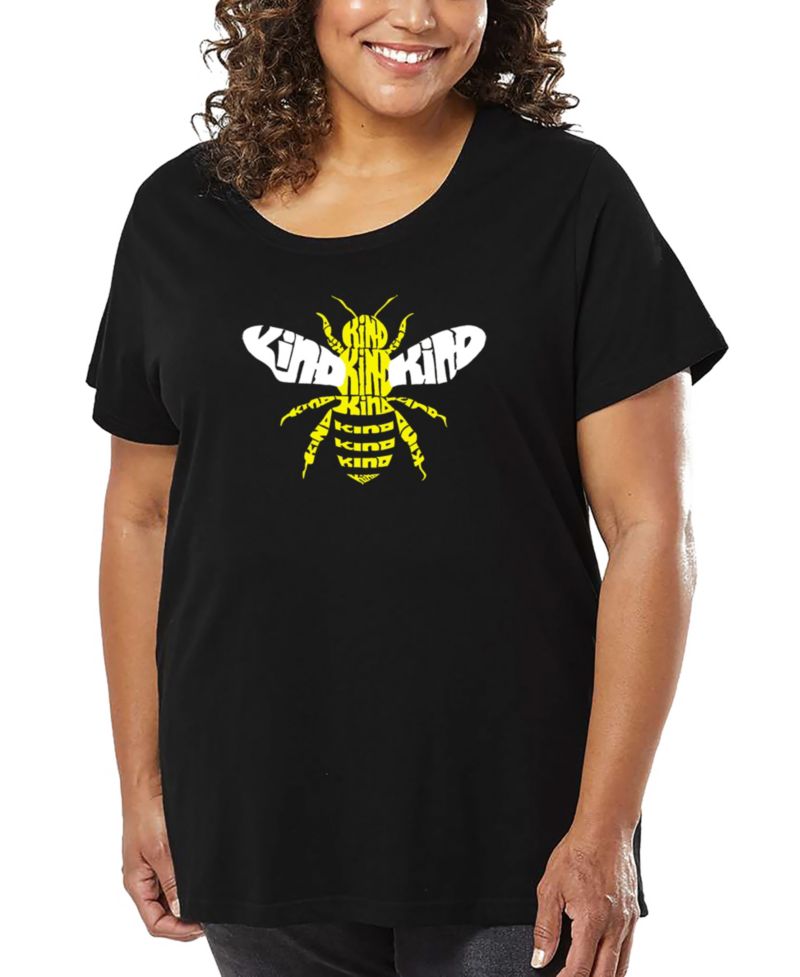 Plus Size Bee Kind Word Art T-Shirt