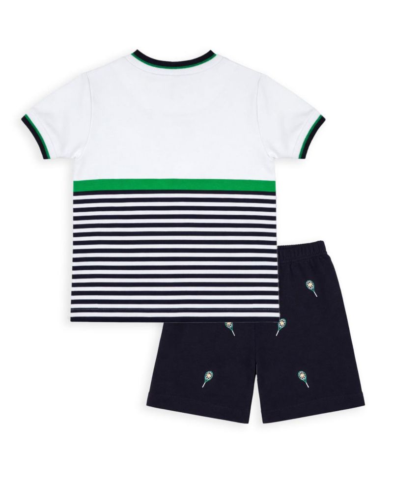 Little Girls 4- 7 Knit Short Set with Tennis Rackets