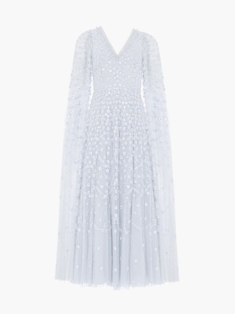 Women's Clover Cape Sleeve Ankle Gown