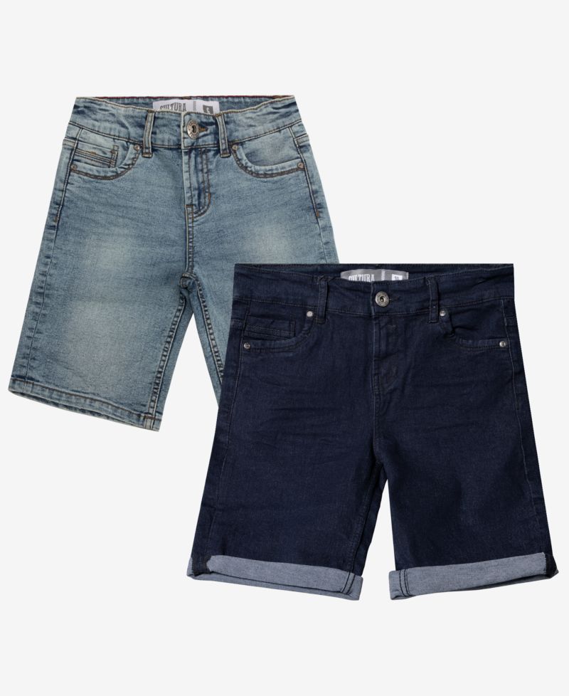 Little Boys Roll-Up Denim Shorts 2-Pack