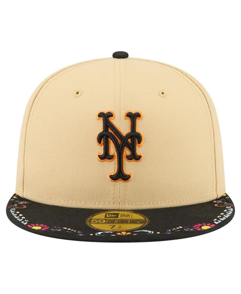 Men's Light Beige New York Mets Two-Tone Embroidered Visor 59FIFTY Fitted Hat