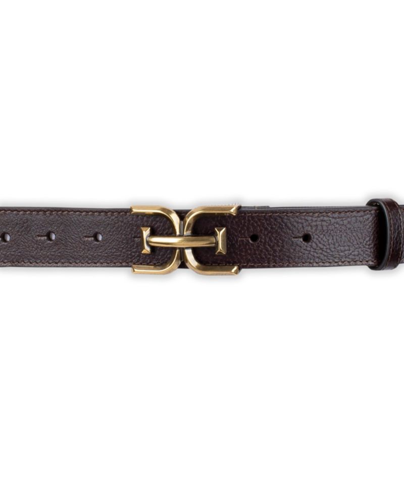 Women's Slim Double-E Plaque Buckle Belt