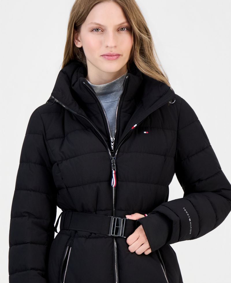 Women's Hooded Puffer Bibbed Coat