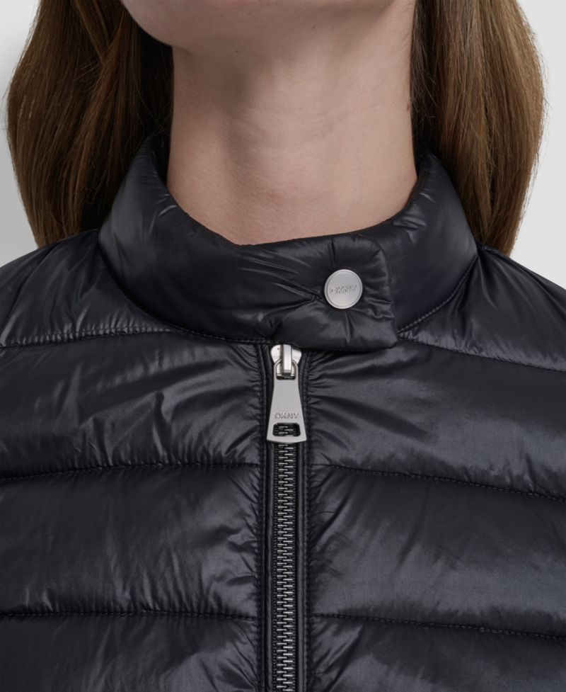 Women's Packable Moto Collar Short Coat
