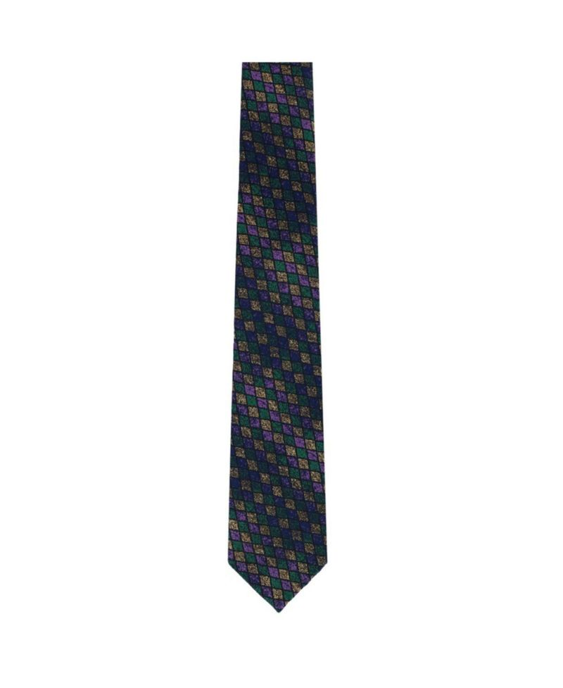 Men's Carnival Diamond Necktie and Pocket Square Bundle