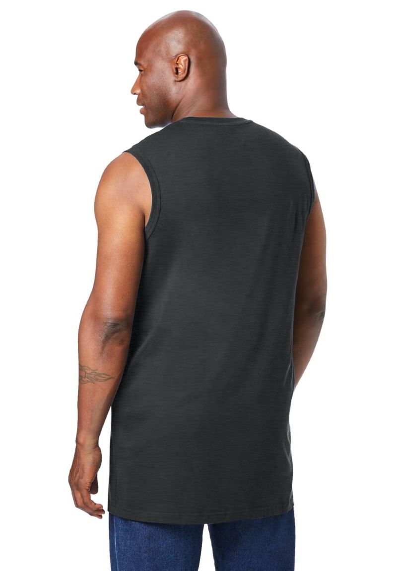 Men's Shrink-Less Longer-Length Lightweight Muscle Pocket Tee