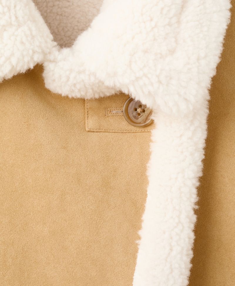 Women's Shearling Collar Faux-Suede Jacket