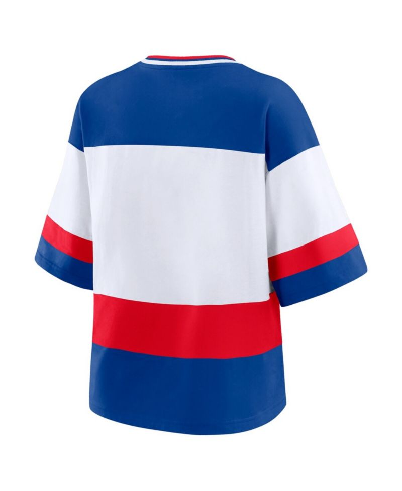 Women's Blue/White New York Rangers Jersey Style T-Shirt