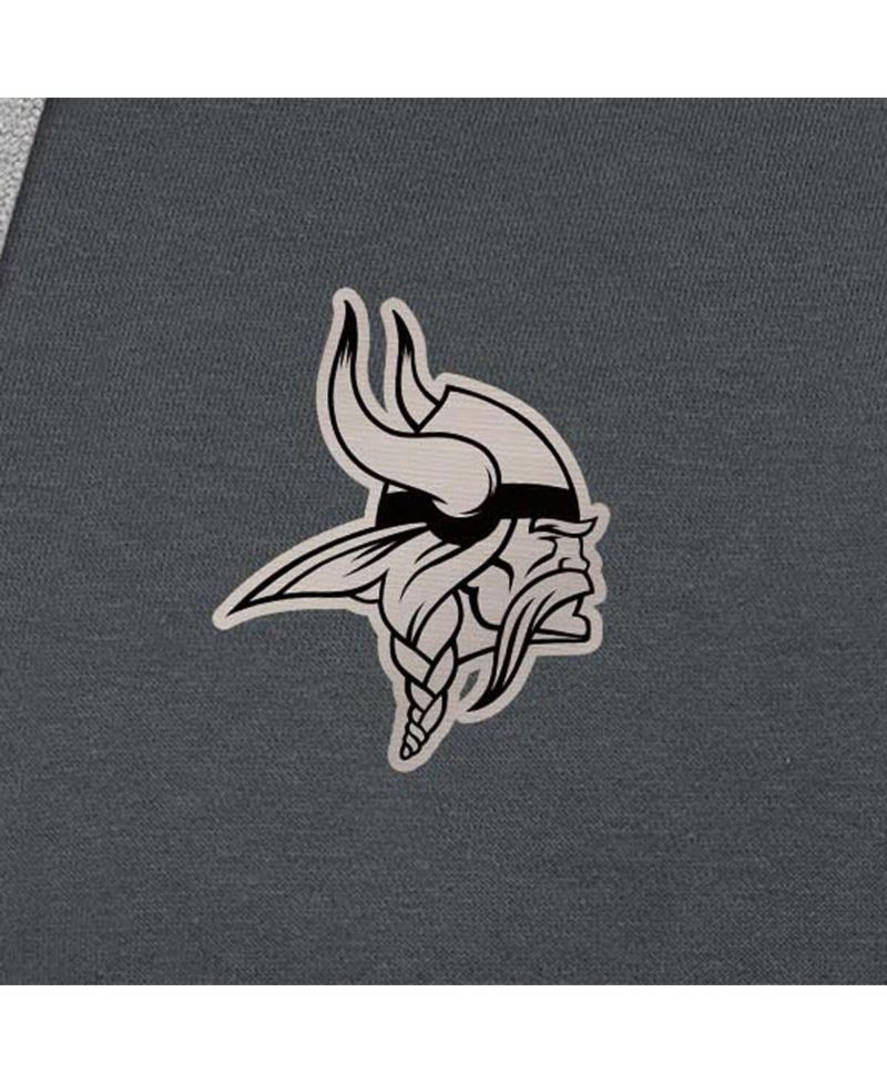 Men's Charcoal Minnesota Vikings Brushed Carbon Victory Pullover Hoodie