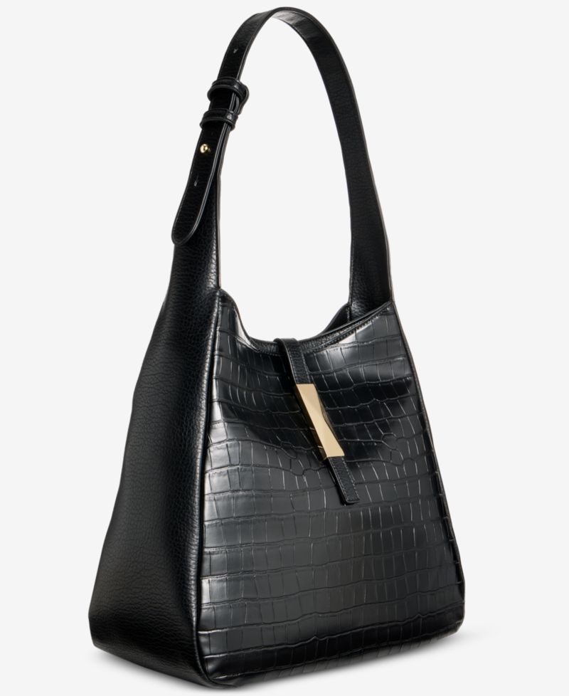 Salee Croco-Embossed Shoulder Bag