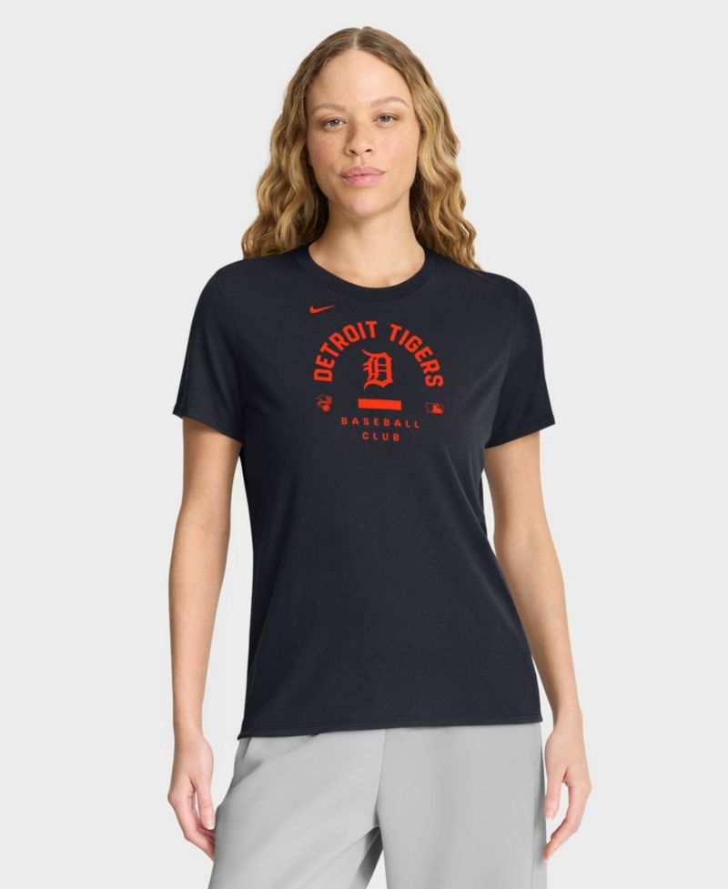 Women's Navy Detroit Tigers Authentic Collection Early Work Tri-Blend Dri-FIT T-Shirt