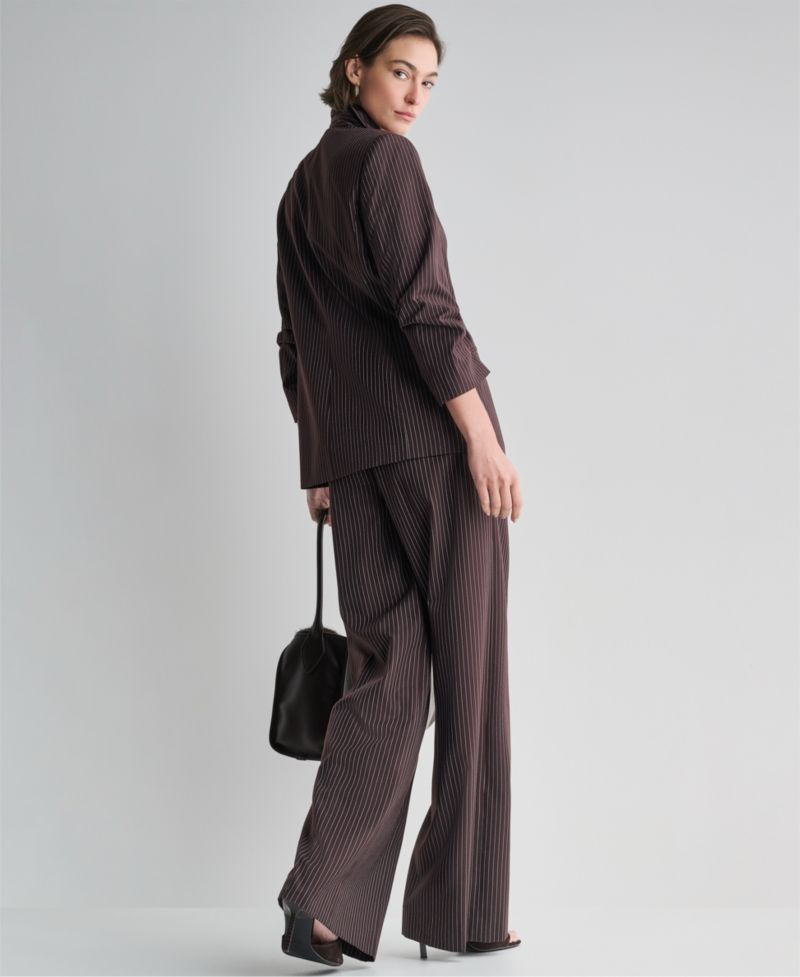 Women's Double-Breasted Pinstripe Blazer