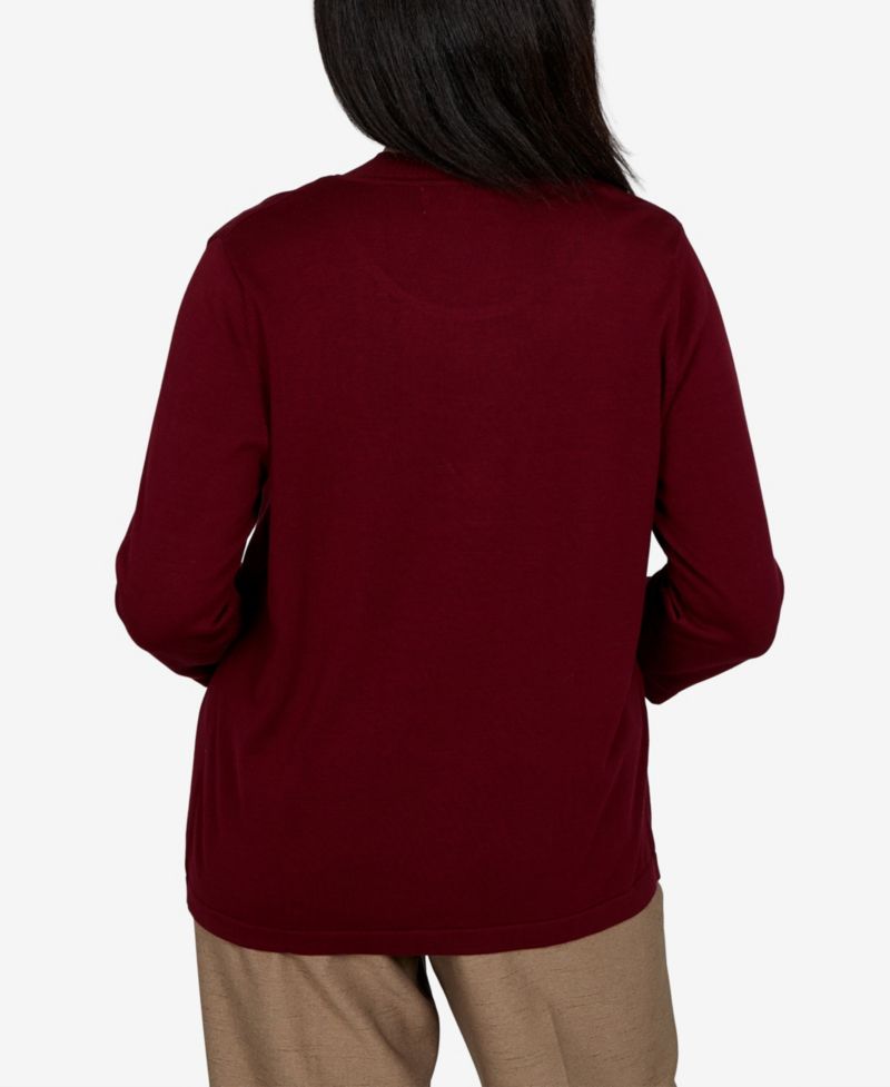 Women's Union Square Scalloped Cardi Two In One Striped Sweater